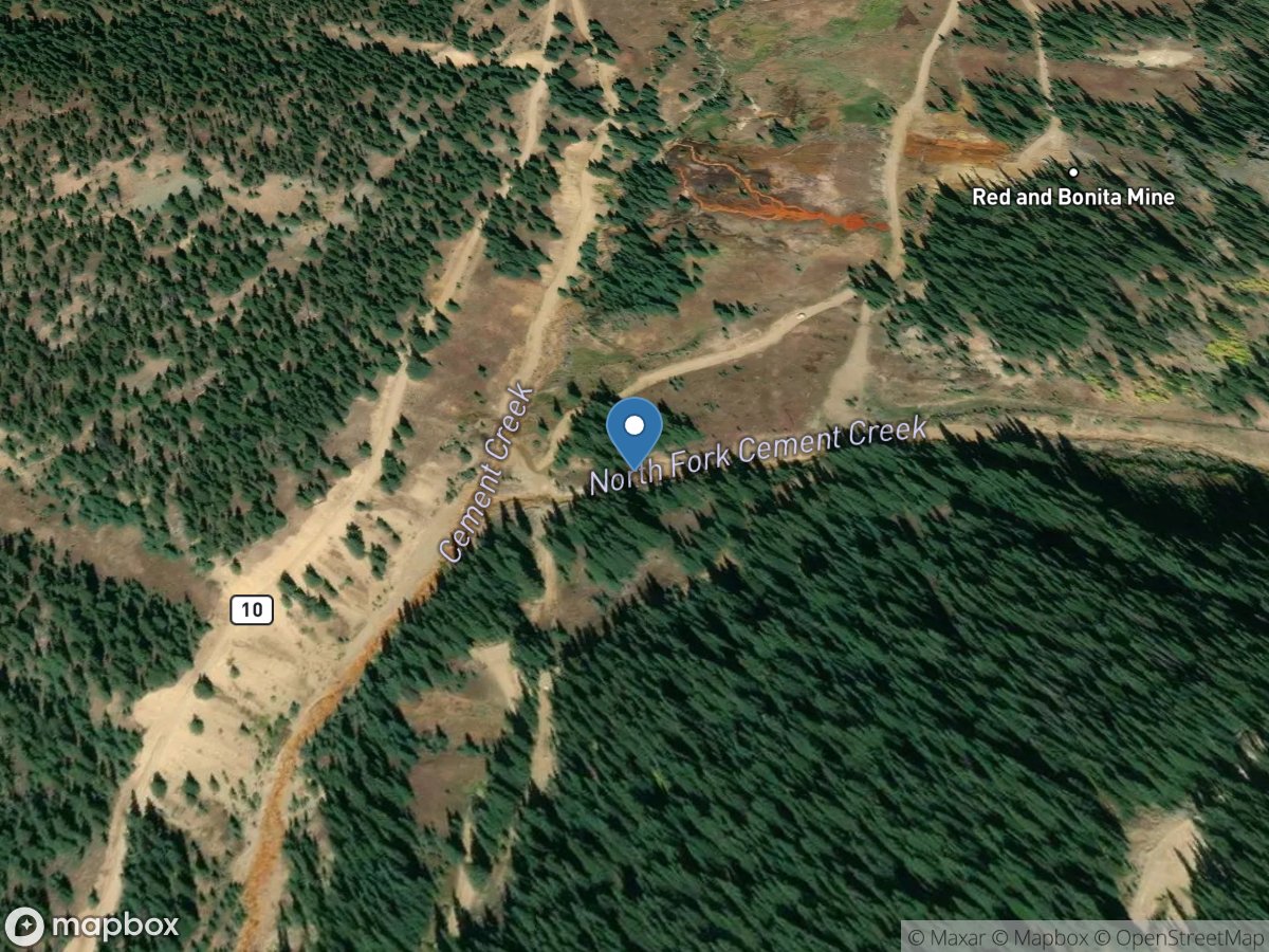 North Fork Cement Creek above Mogul Mine RD, NF-01 location