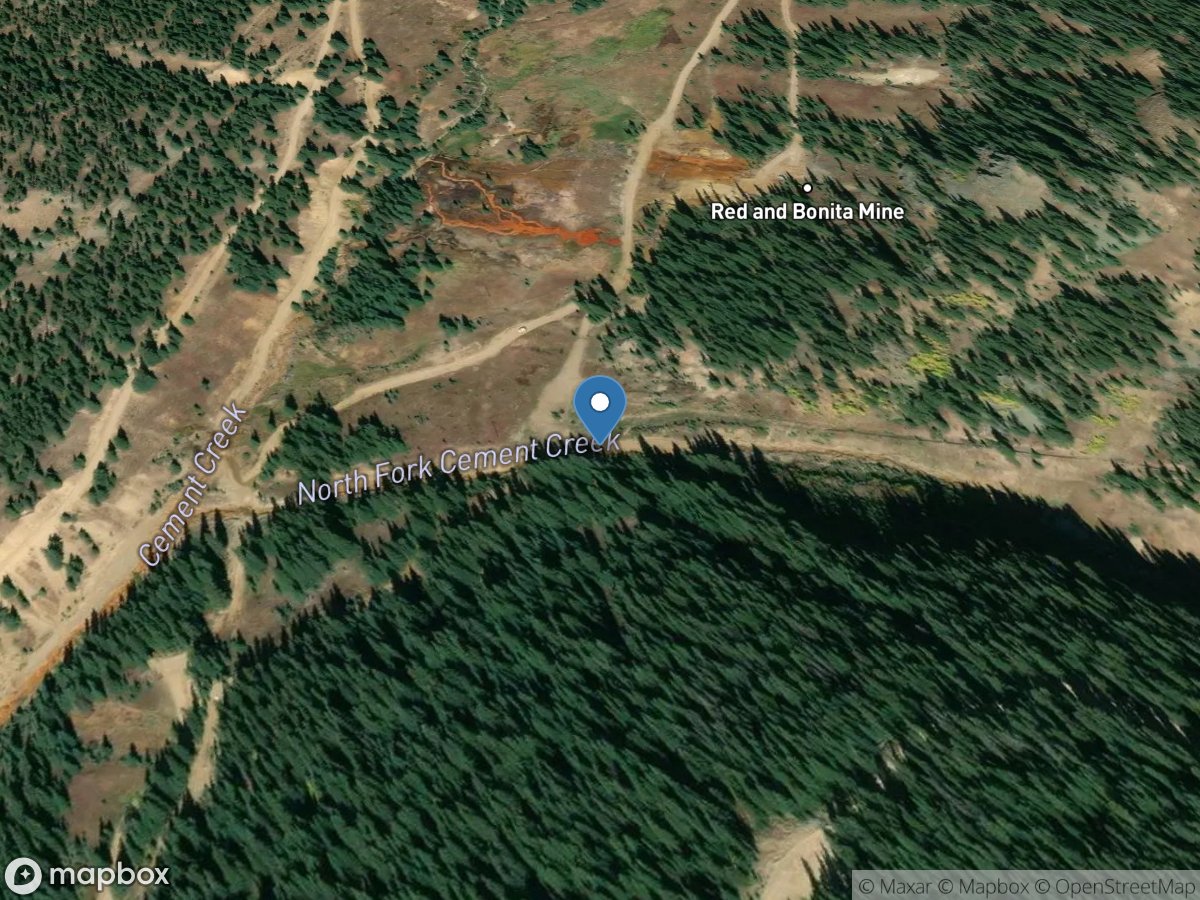 North Fork Cement Creek above Mogul Mine RD, NF-02 location