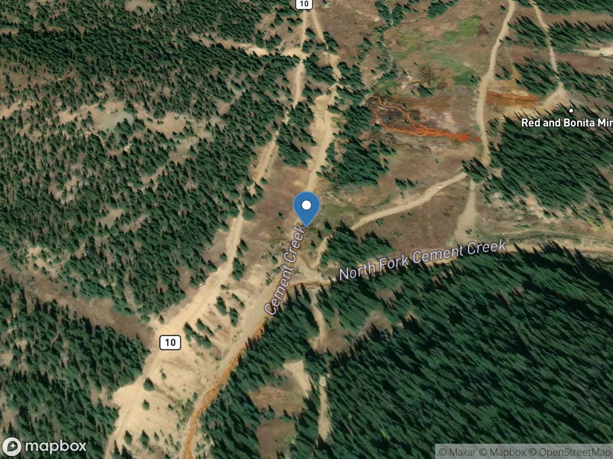 CEMENT Creek Above North FORK CEMENT Creek Near SILVERTON, CO location