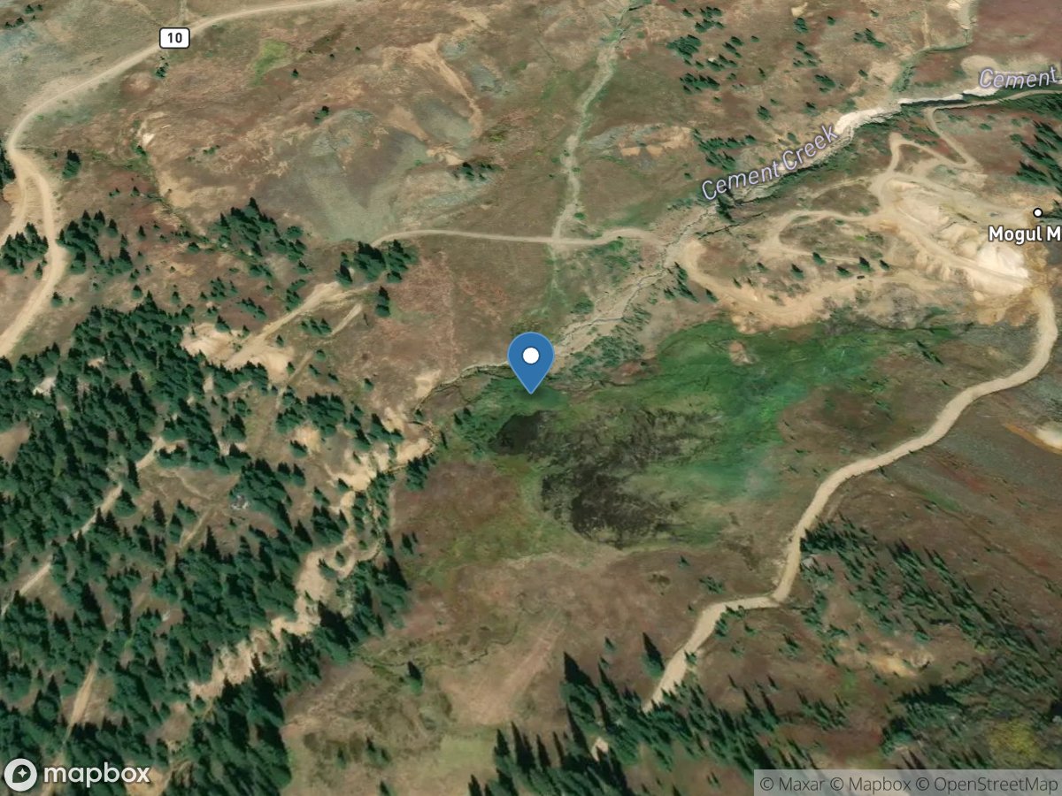 Mogul Tunnel Drainage above Cement Creek, CO location