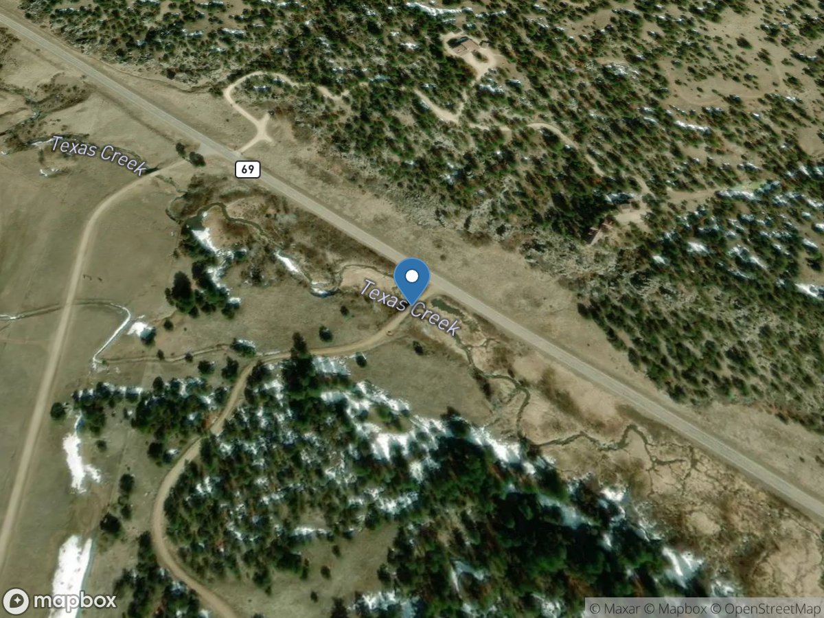 Texas Creek at Highway 69 near Hillside, CO location