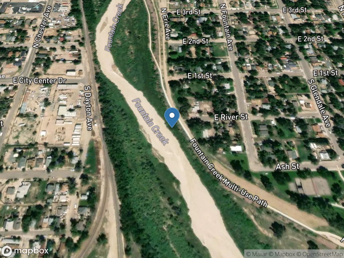 Fountain Creek at East River ST at Pueblo, CO location