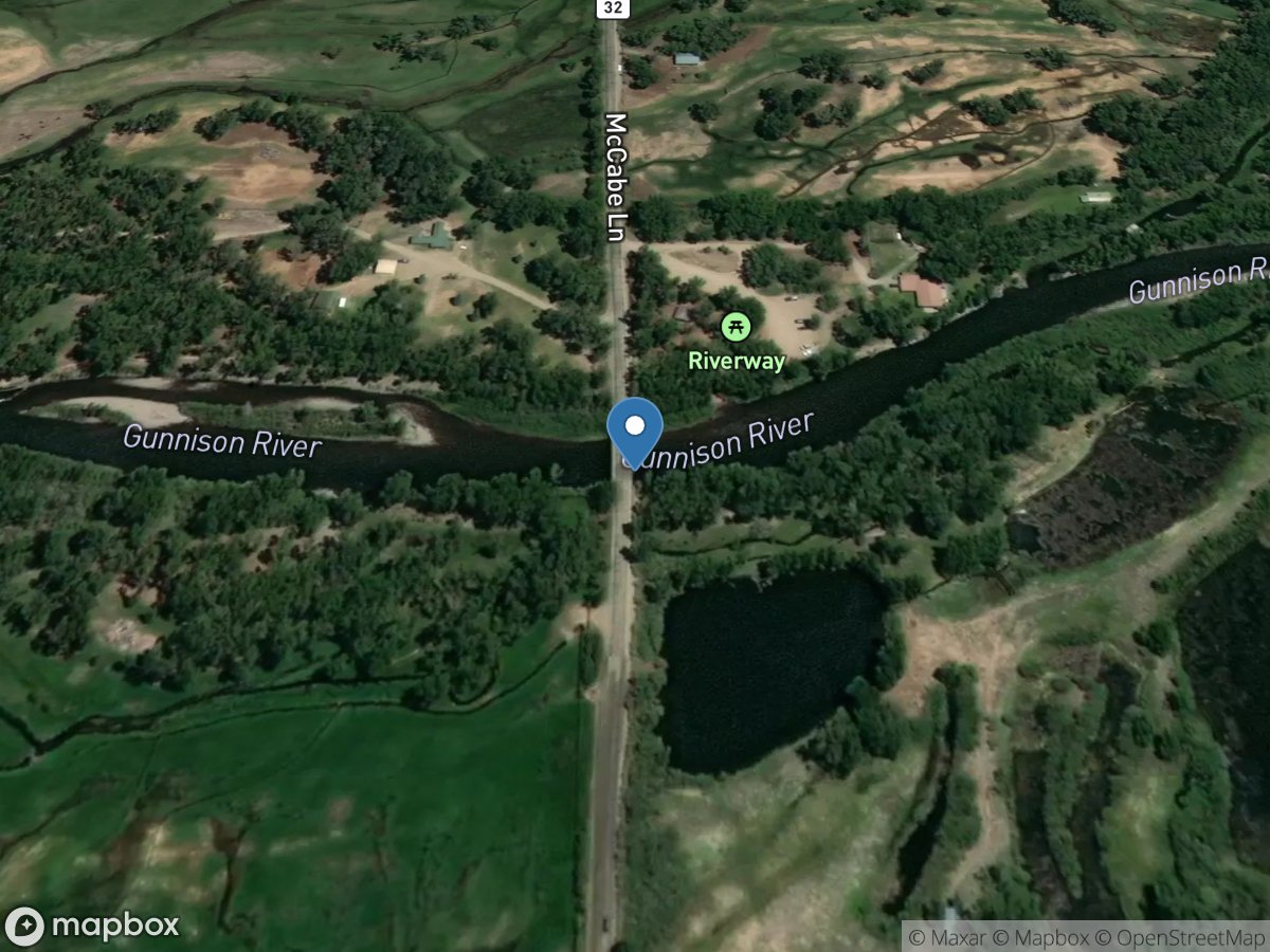 Gunnison River at Cnty Road 32 below Gunnison, CO location