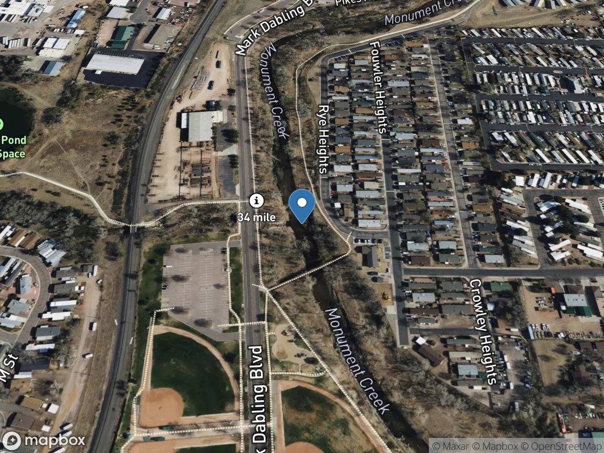 Douglas Creek South at Mouth at CO Springs, CO location