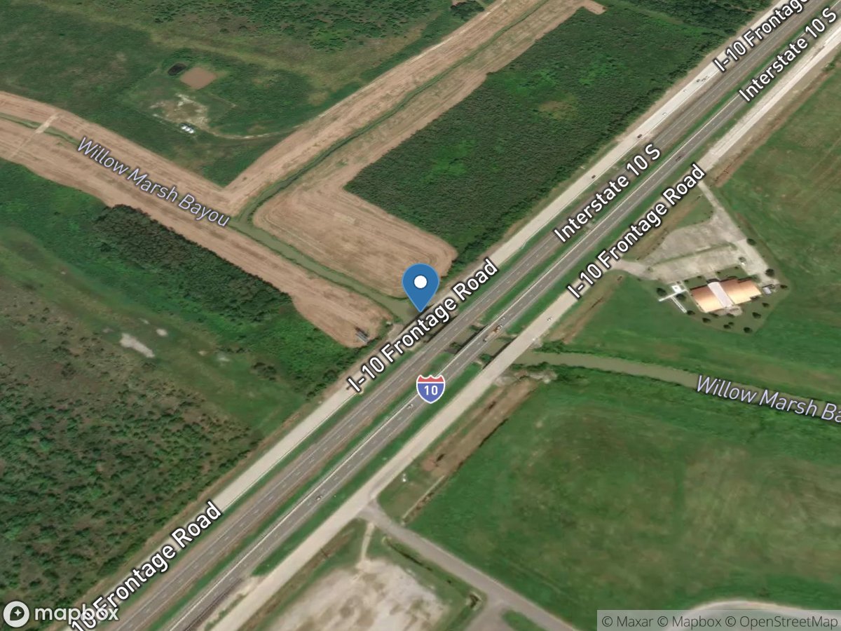 Willow Marsh Bayou at I-10 near Beaumont, TX location