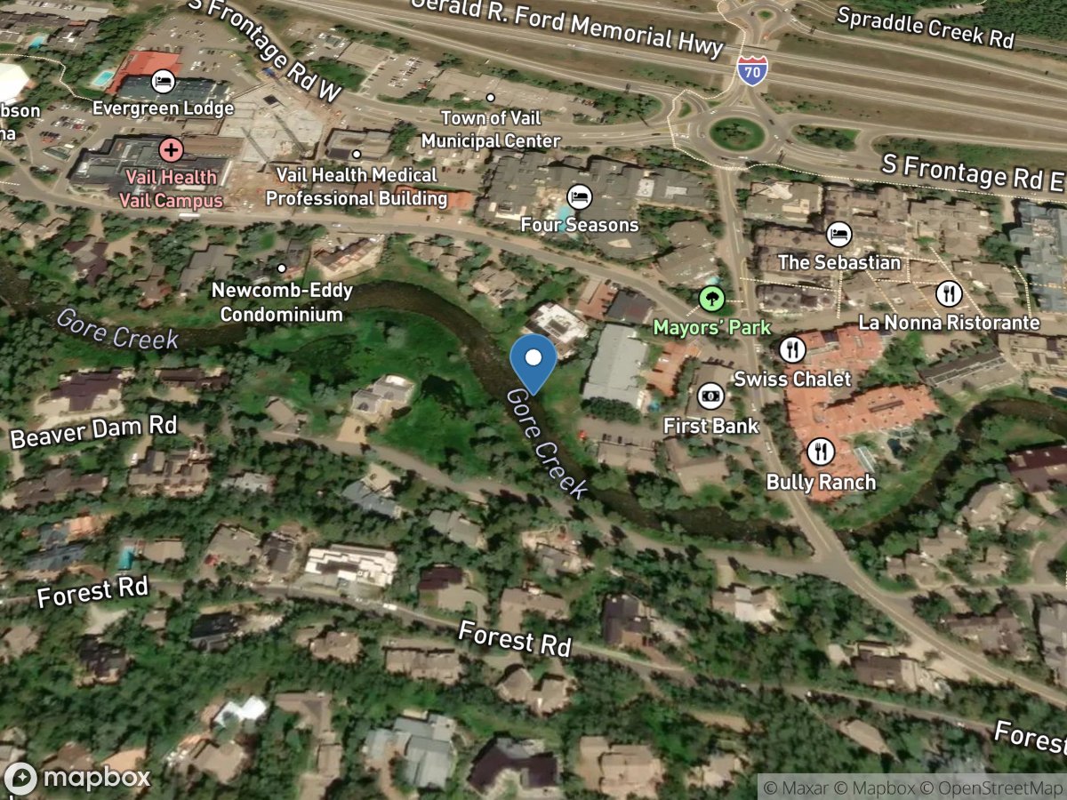 Gore Creek above Spraddle Creek (gc10) at Vail, CO location