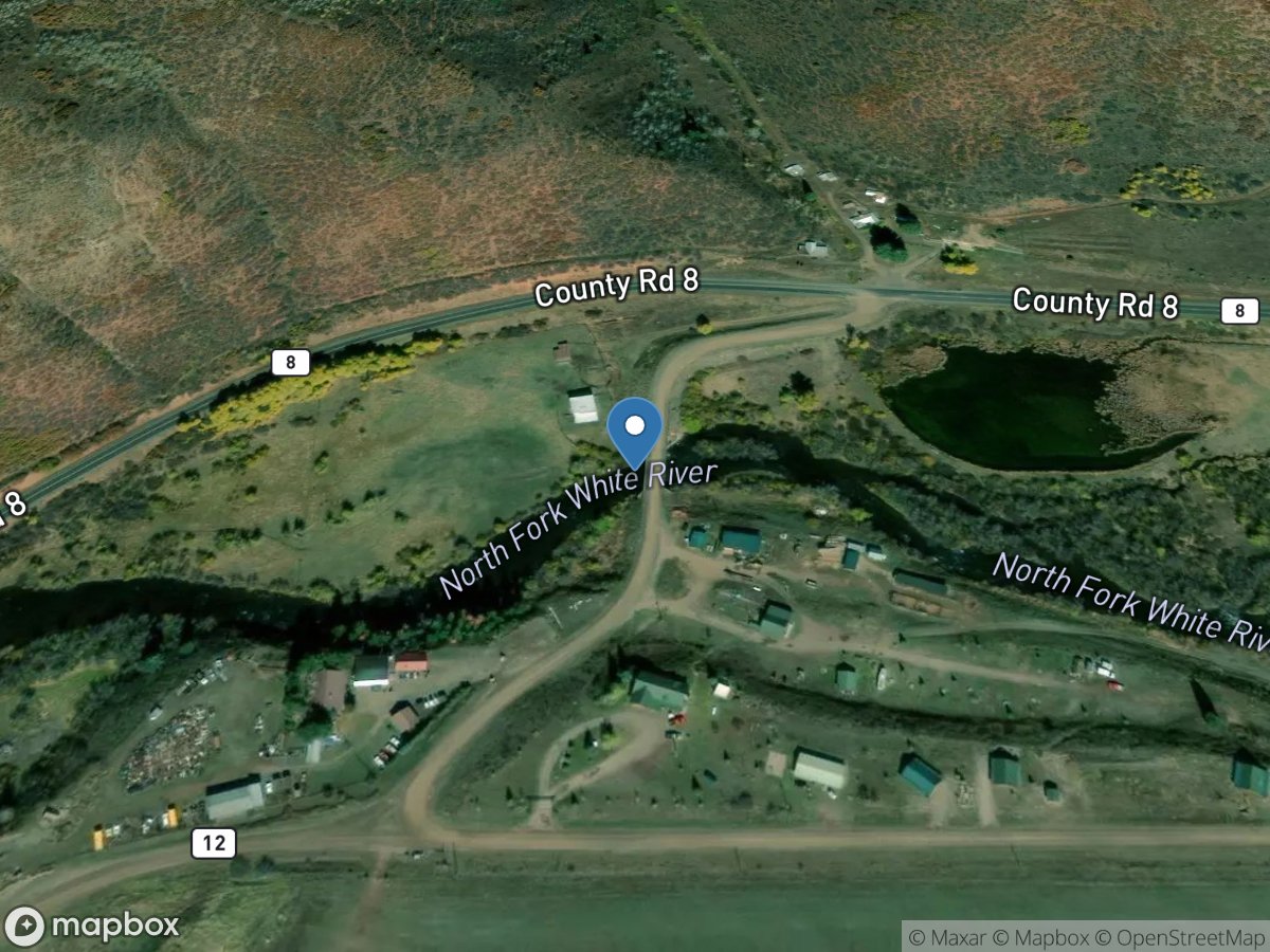 North Fork White River below Marvine Creek, CO location