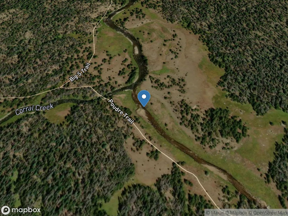 Cache LA Poudre River above Corral Creek IN Rmnp, CO location