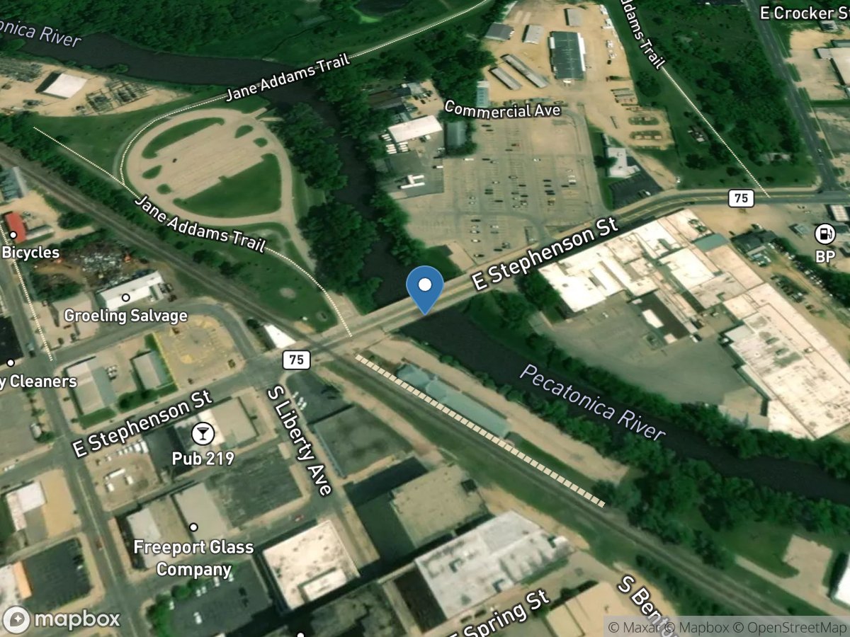 Pecatonica River at Freeport, IL location