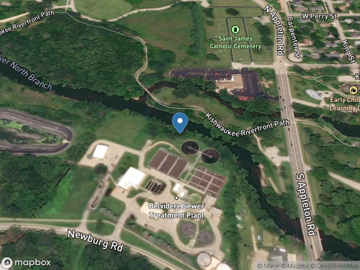 Kishwaukee River at Belvidere, IL location