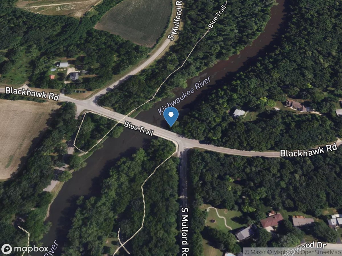 Kishwaukee River near Perryville, IL location