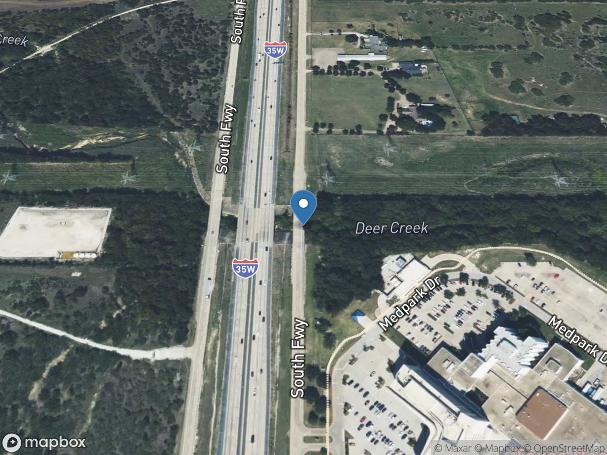 Deer Creek at IH-35W near Crowley, TX location