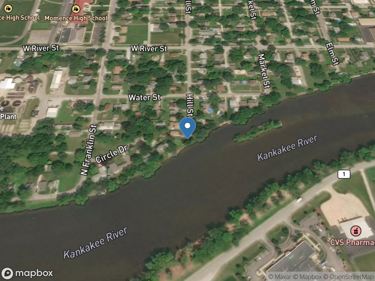 Kankakee River at Momence, IL location