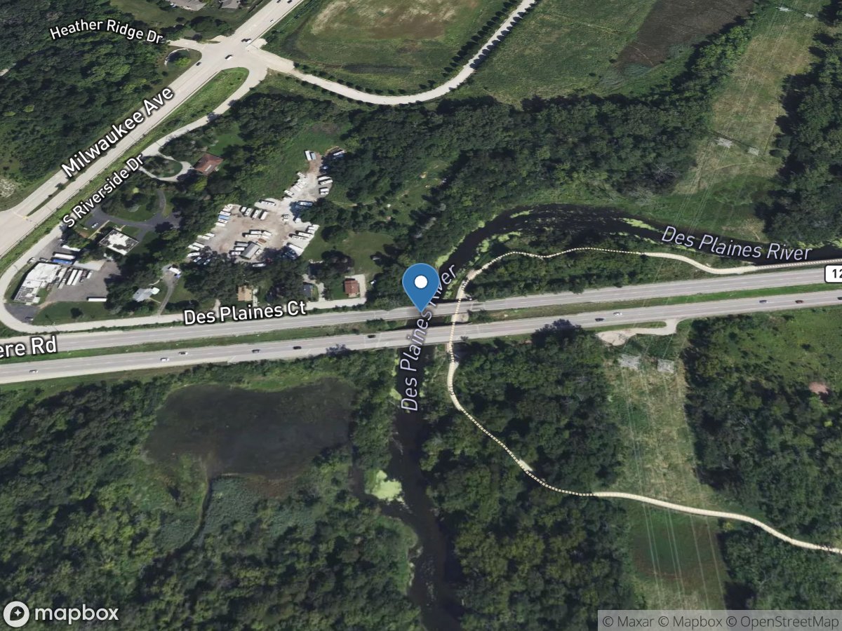 Des Plaines River near Gurnee, IL location