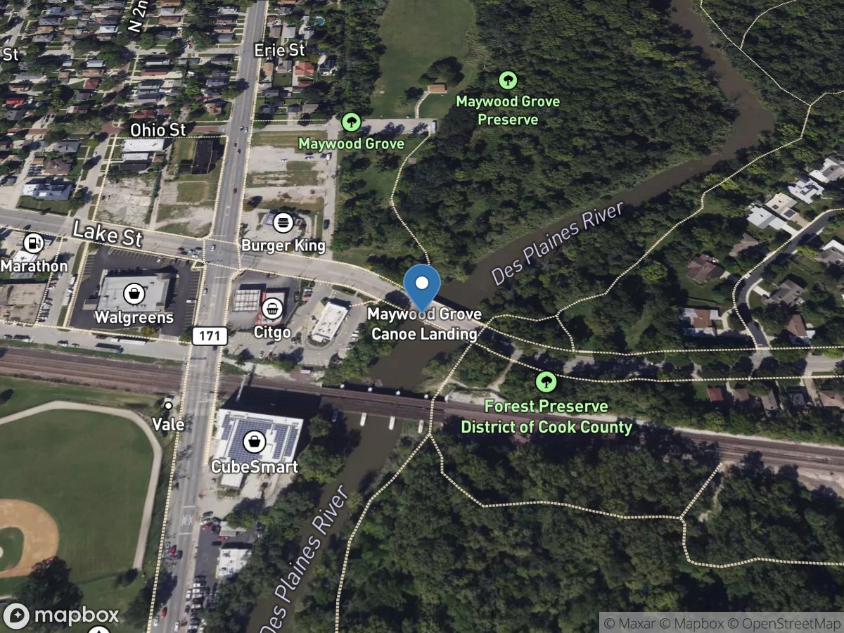 Des Plaines River at River Forest, IL location