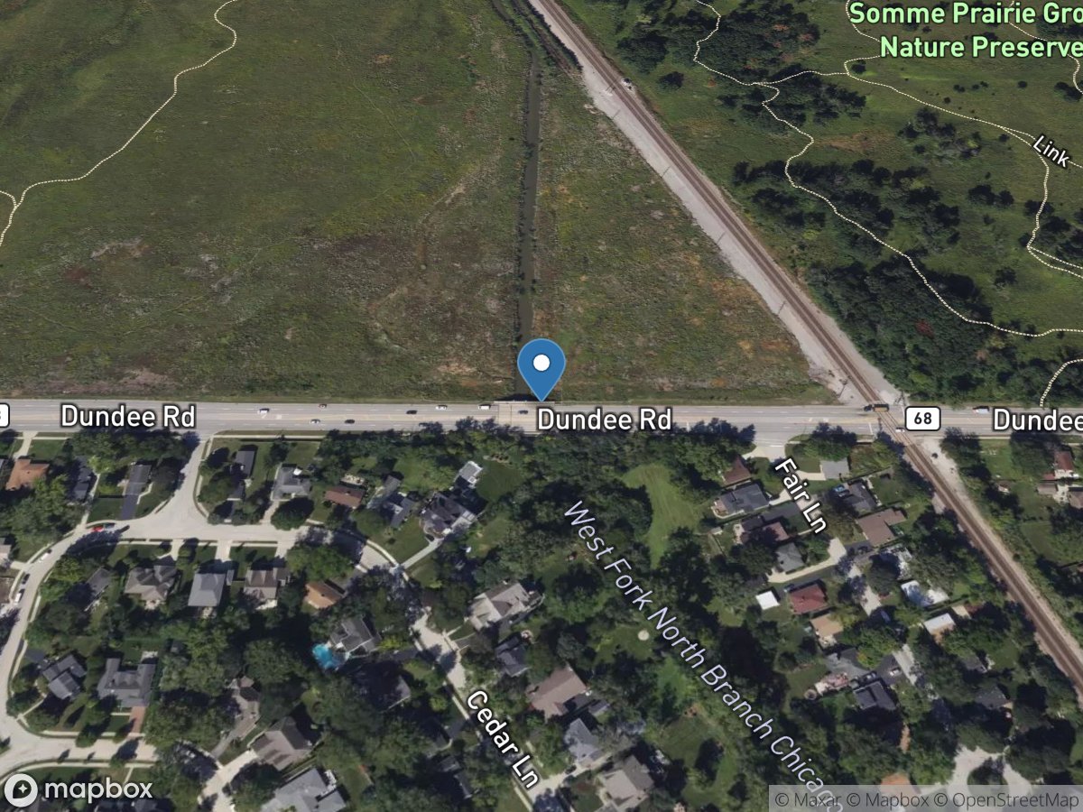 WF of North Branch Chicago River at Northbrook IL location