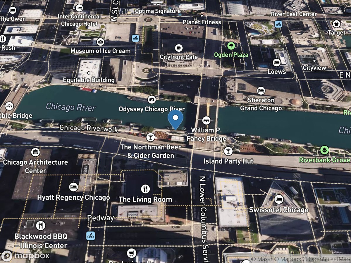 Chicago River at Columbus Drive at Chicago, IL location
