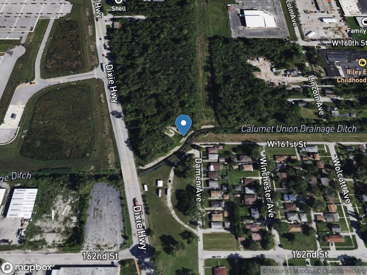 Calumet Union Drainage Canal near Markham, IL location