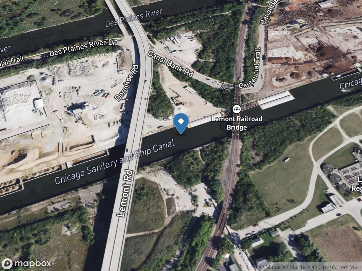 Chicago Sanitary and Ship Canal at Lemont, IL location