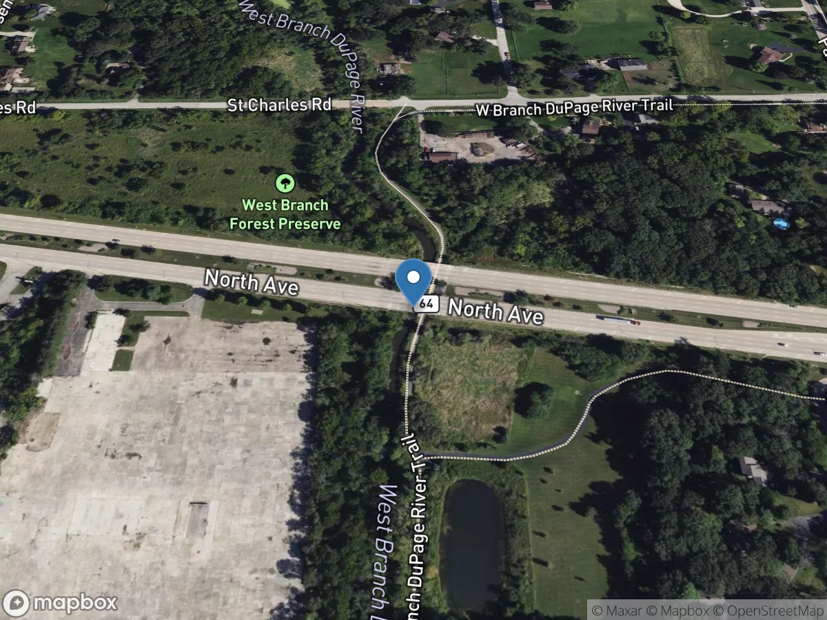 West Branch Du Page River near West Chicago, IL location