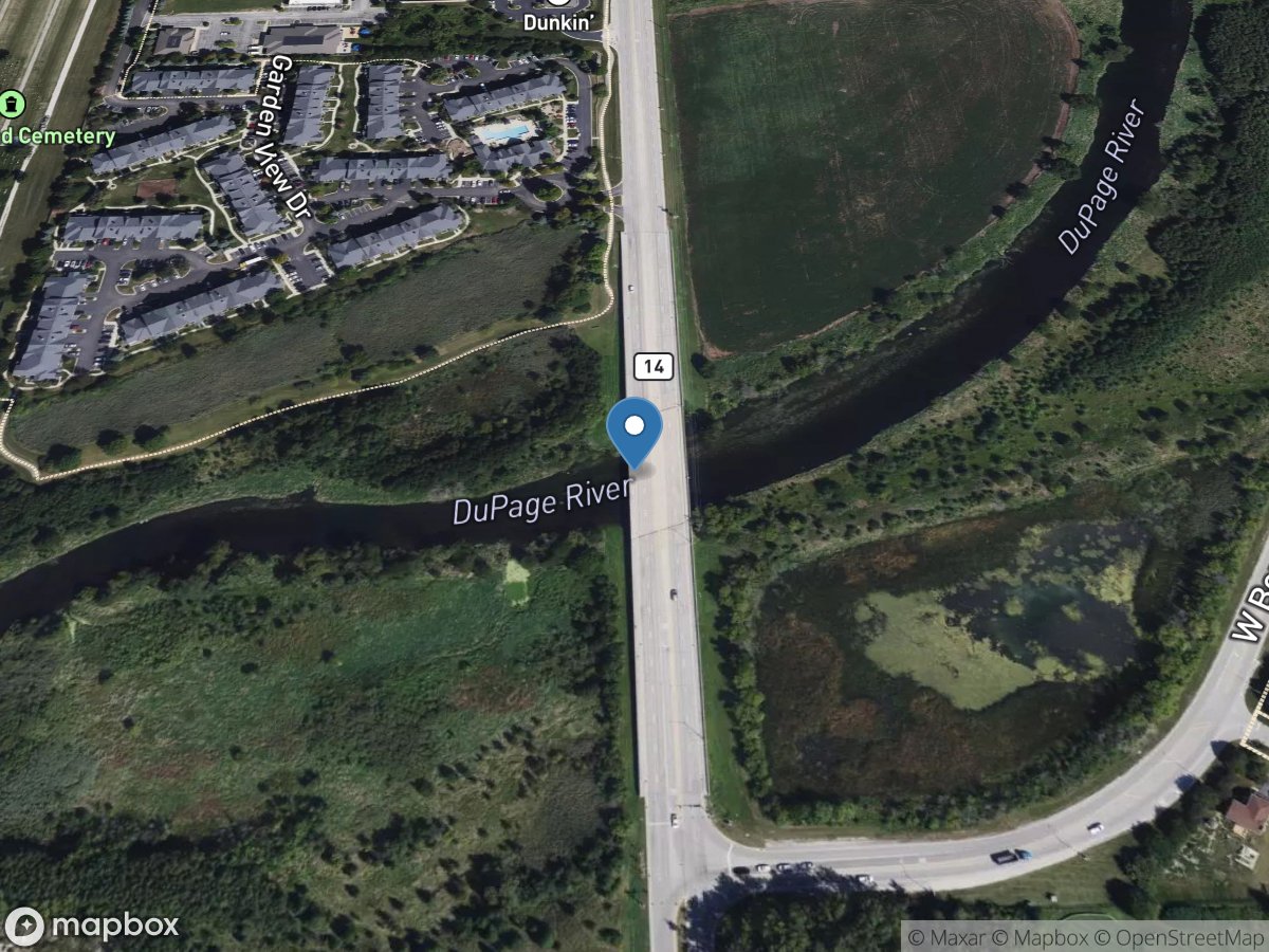 Du Page River near Plainfield, IL location