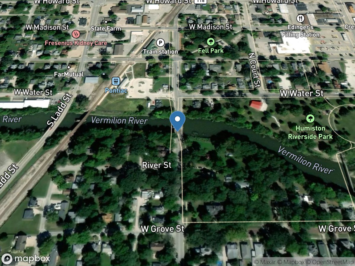 Vermilion River at Pontiac, IL location