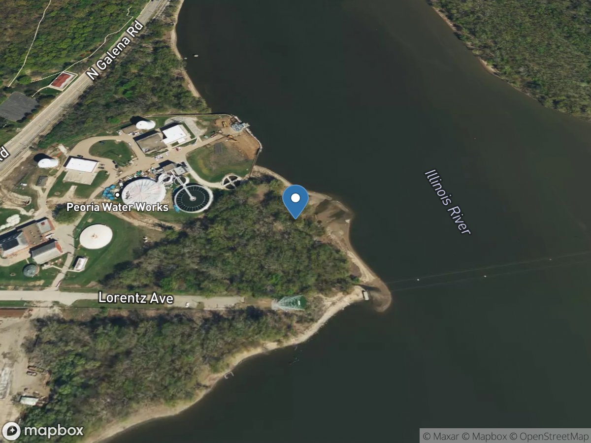 Illinois River above Rte 150 at Peoria, IL location