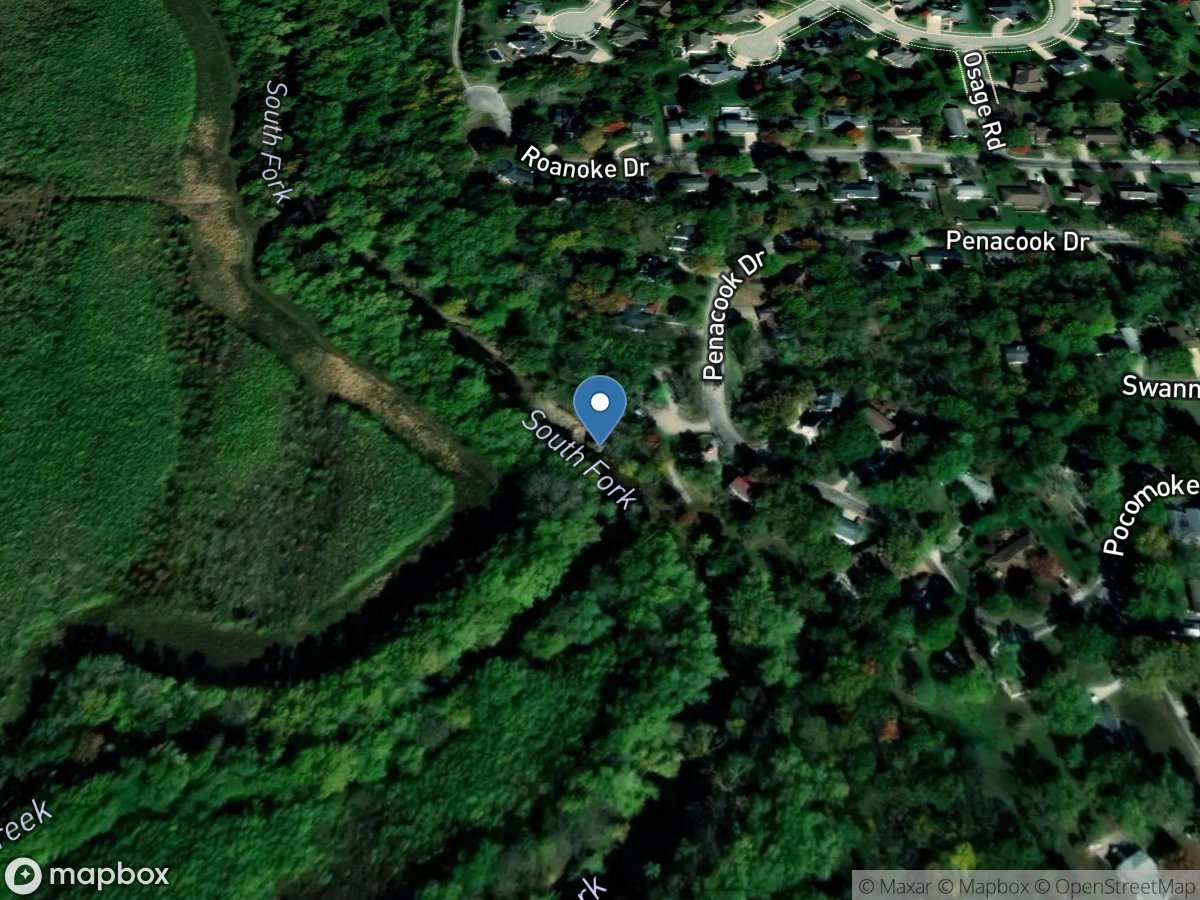 South Fork Sangamon River near Rochester, IL location