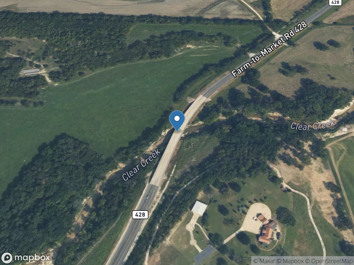 Clear Creek at FM 428 near Denton, TX location