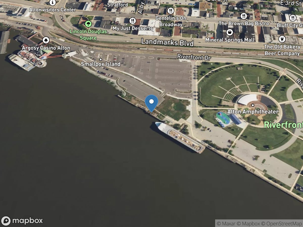 Mississippi River Pool Lock and Dam 26 at Alton,IL location