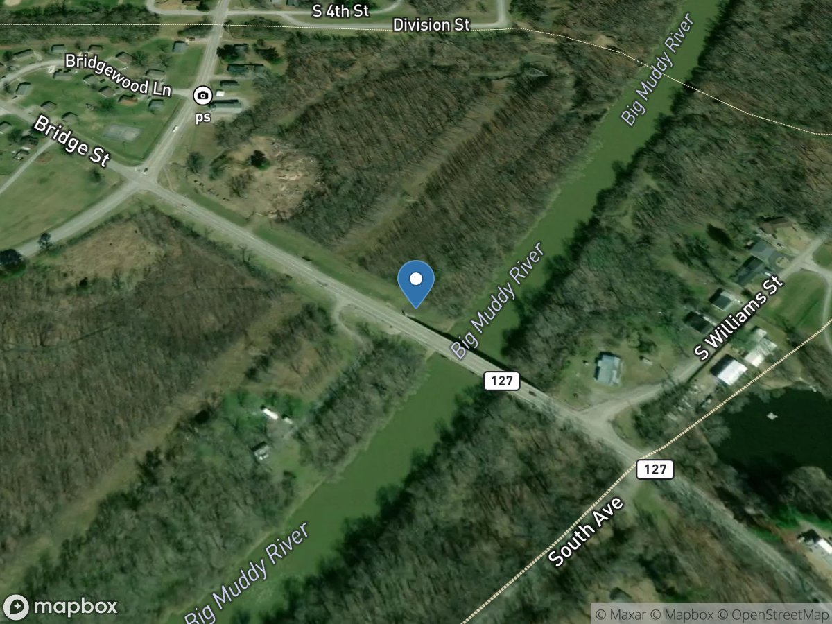 Big Muddy River at Rte 127 at Murphysboro, IL location