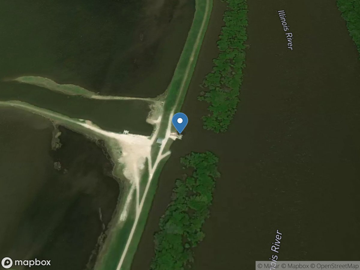 Emiquon Lake Outlet near Havana, IL location