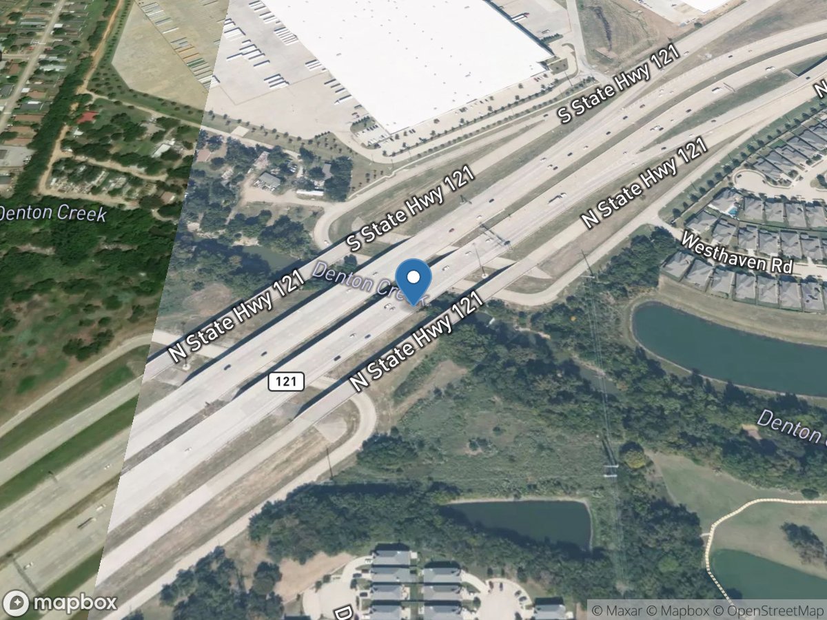 Denton Creek near Grapevine, TX location