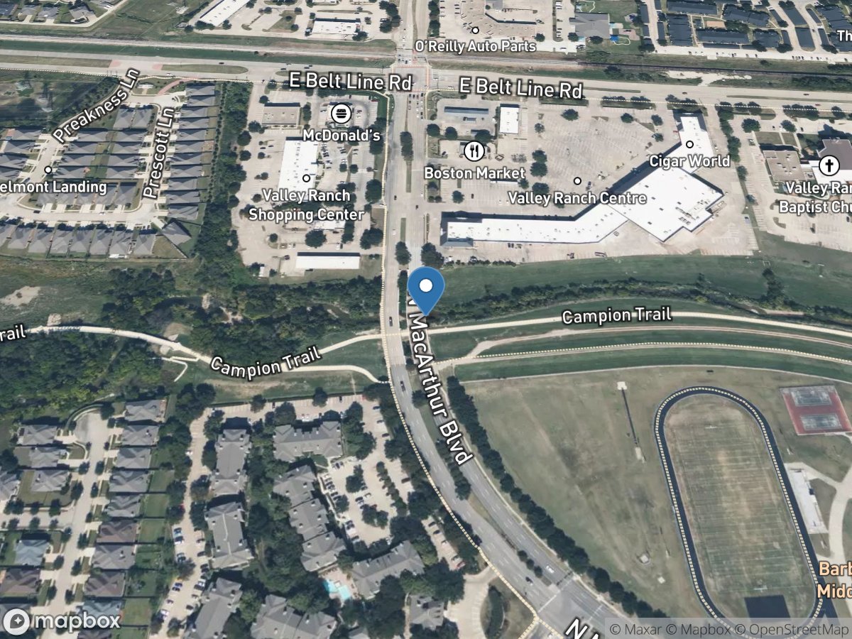 Grapevine Creek at North MacArthur Boulevard near Irving, TX location