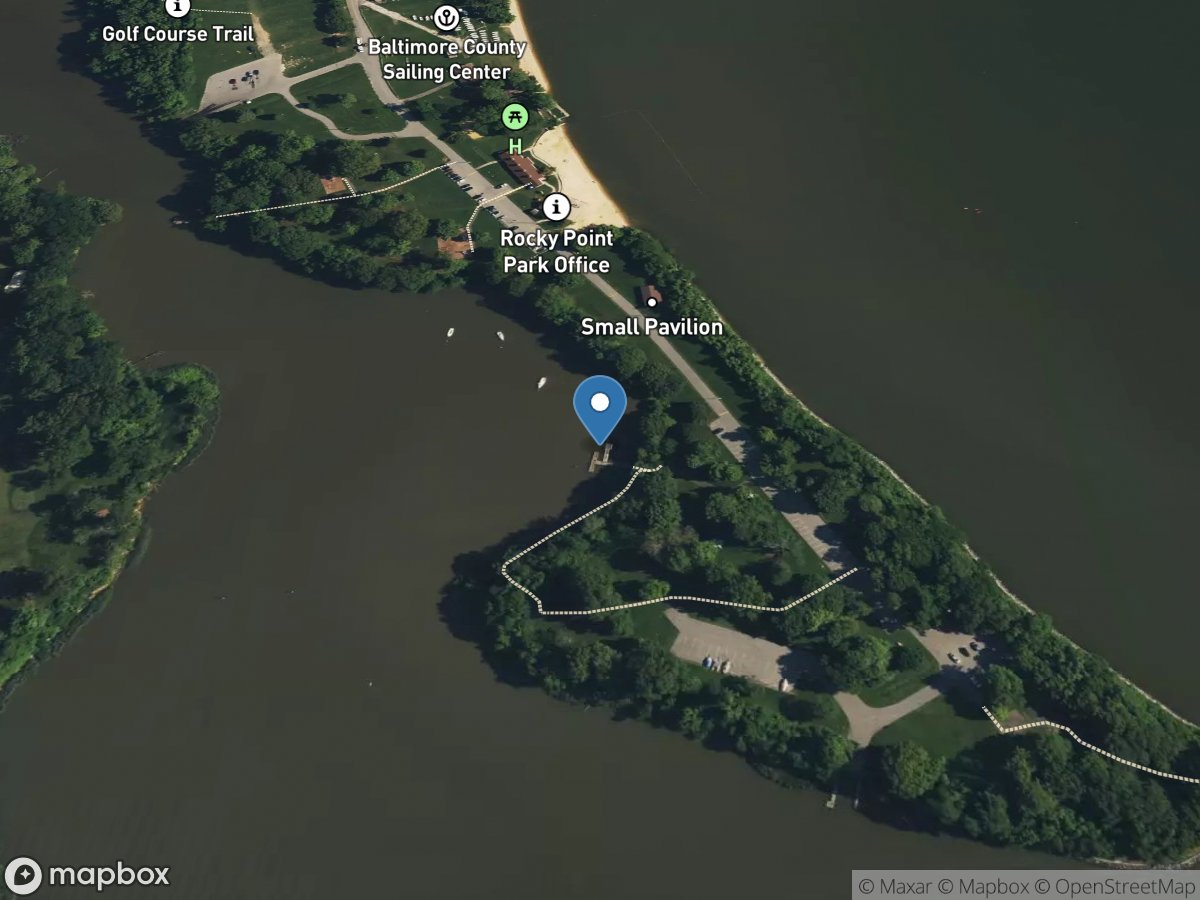 Back River Tributary at Rocky Point Park, MD location