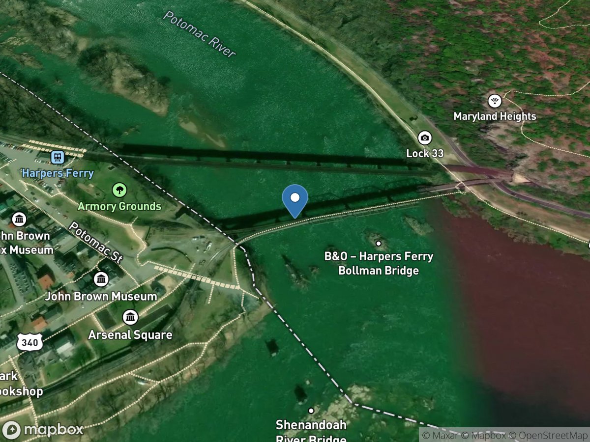 Potomac River at Harpers Ferry, WV location