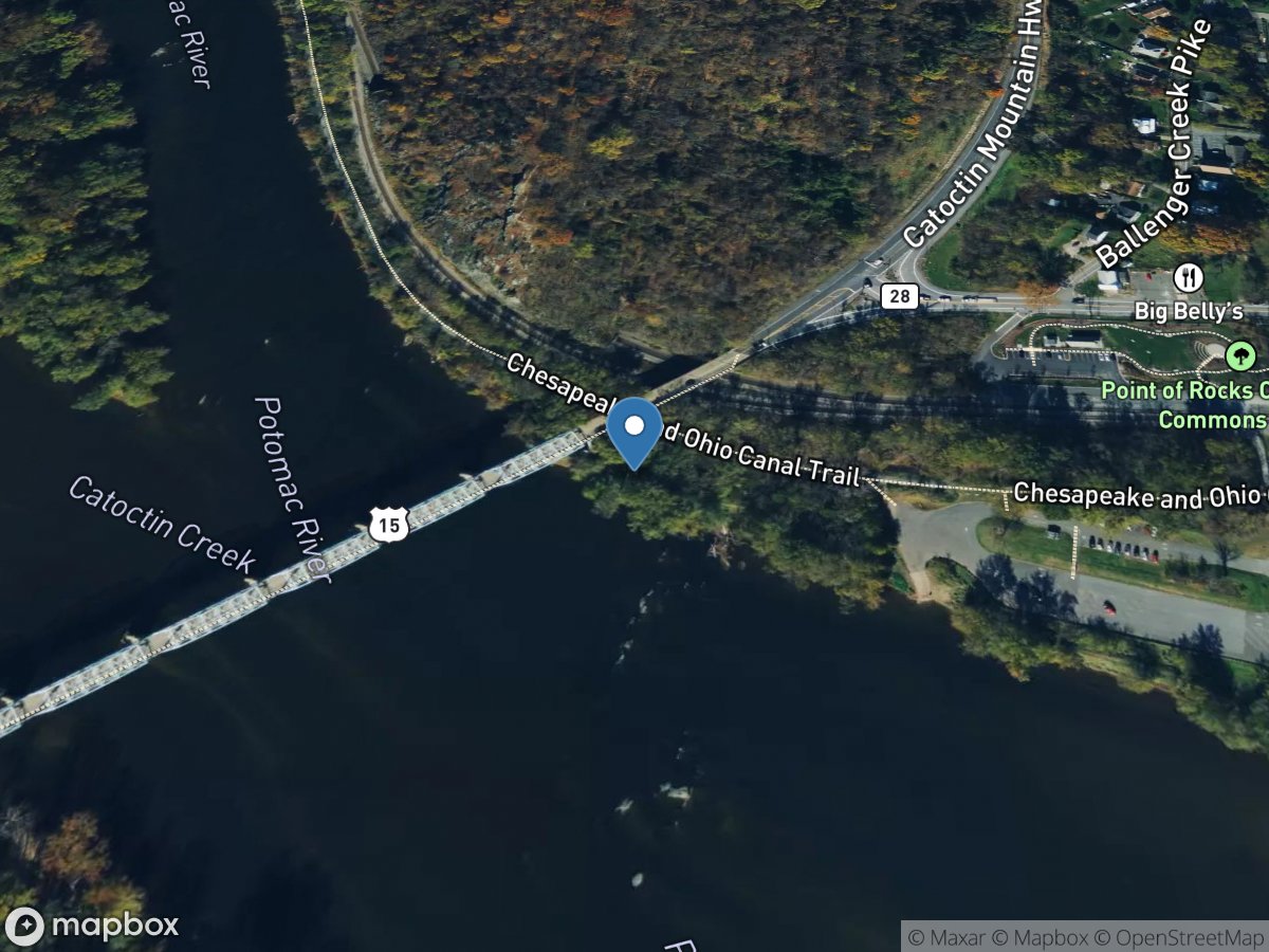 Potomac River at Point of Rocks, MD location