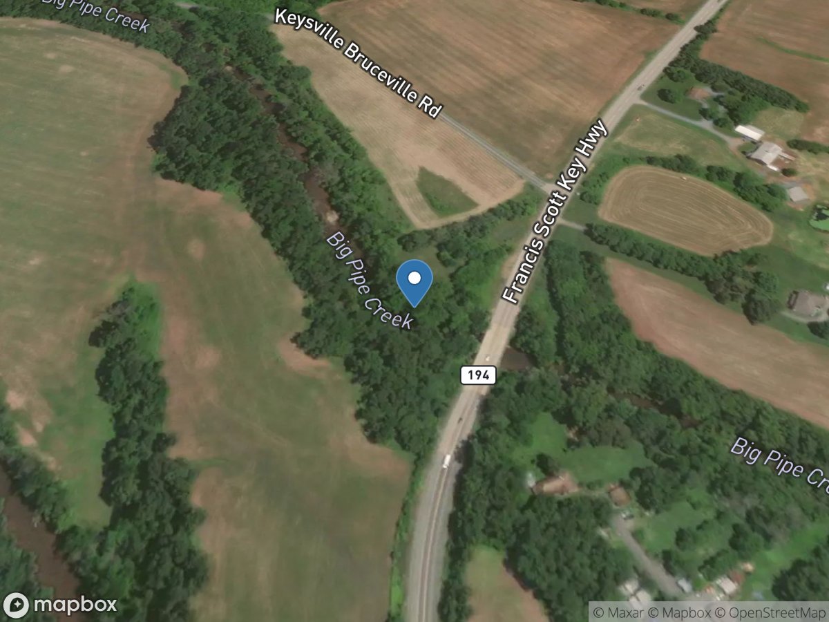 Big Pipe Creek at Bruceville, MD location