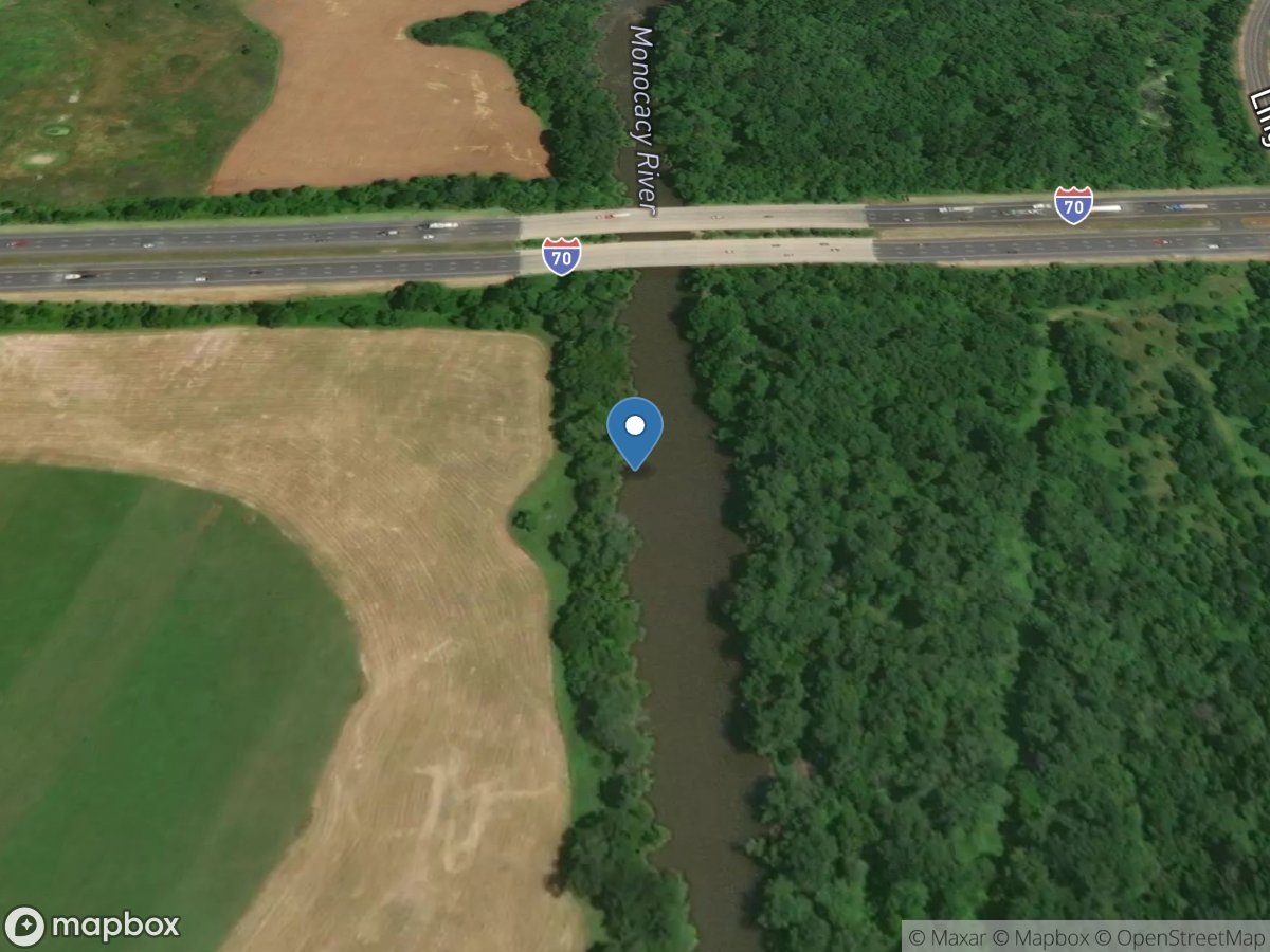 Monocacy River at Jug Bridge near Frederick, MD location