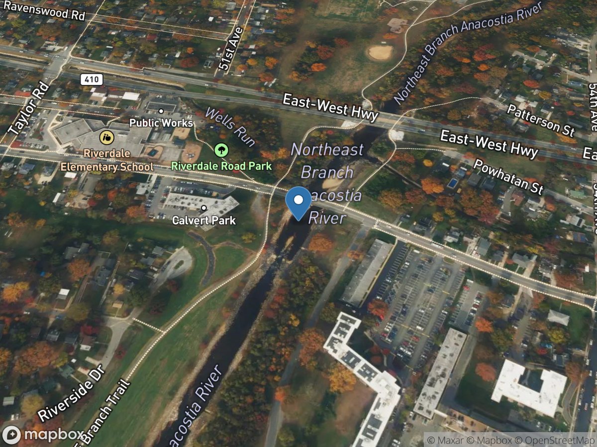 Northeast Branch Anacostia River at Riverdale, MD location