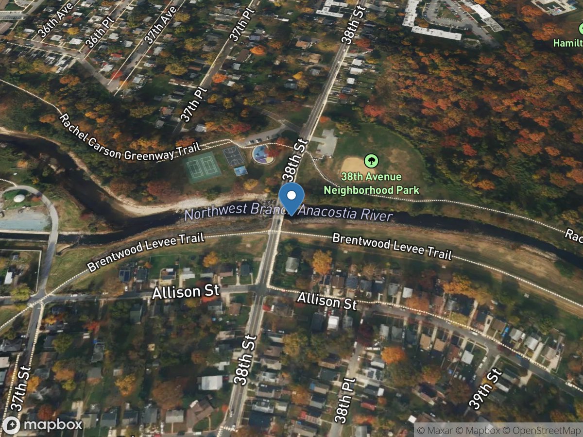 Northwest Branch Anacostia River at Brentwood, MD location