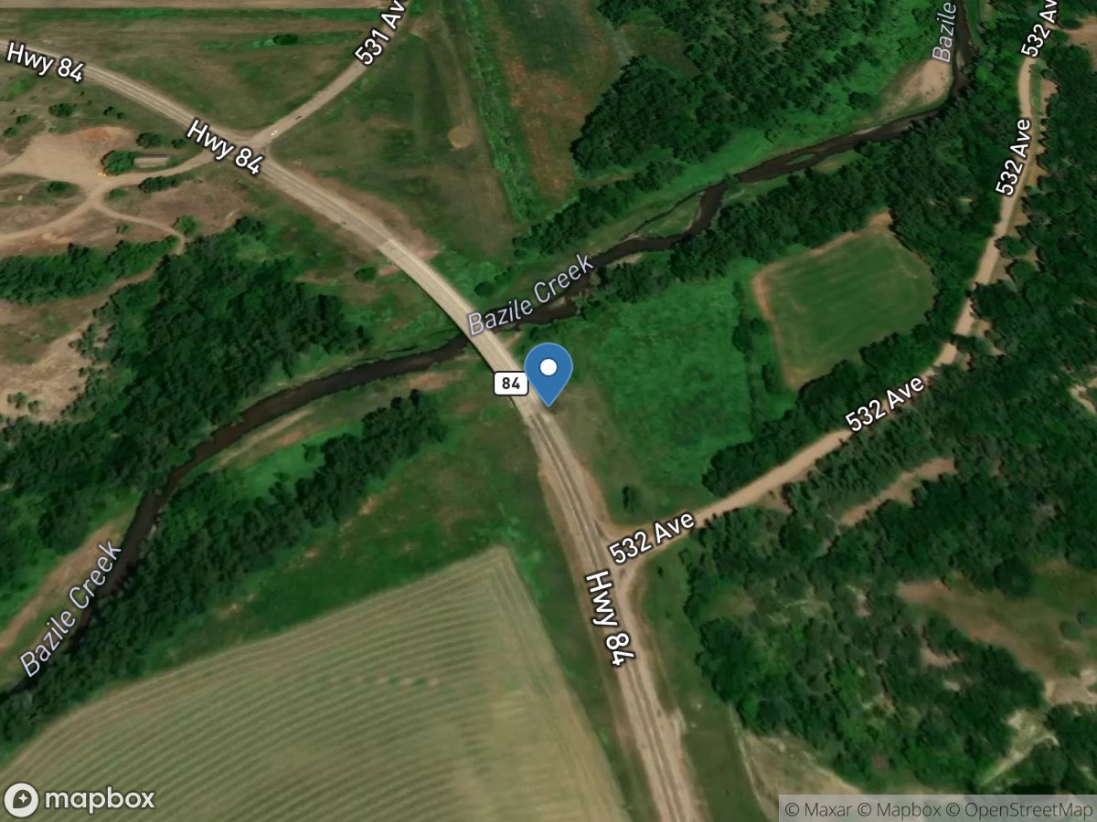 Bazile Creek at Center, Nebr location