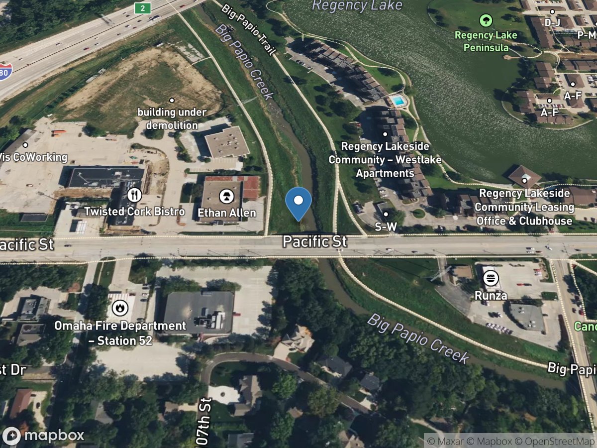 Big Papillion Creek at Pacific St at Omaha, Nebr. location