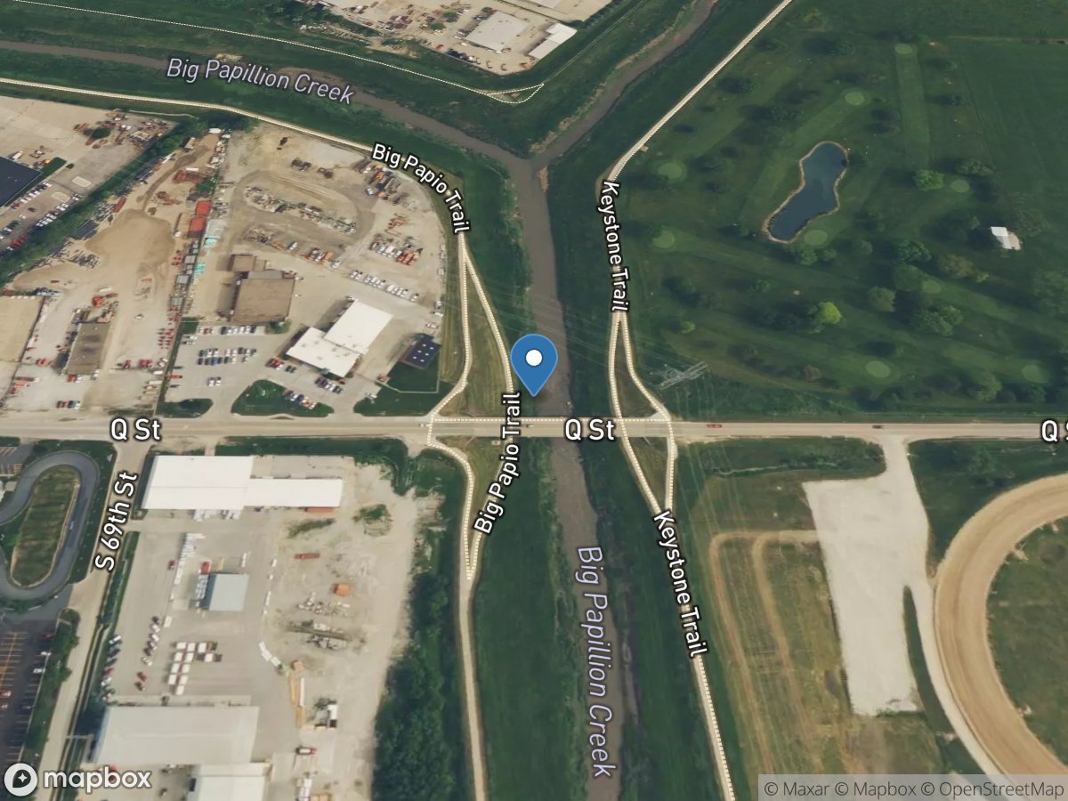 Big Papillion Creek at Q Street at Omaha, Nebr. location