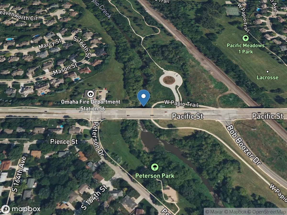 West Papillion Creek at Pacific St at Omaha, Nebr. location