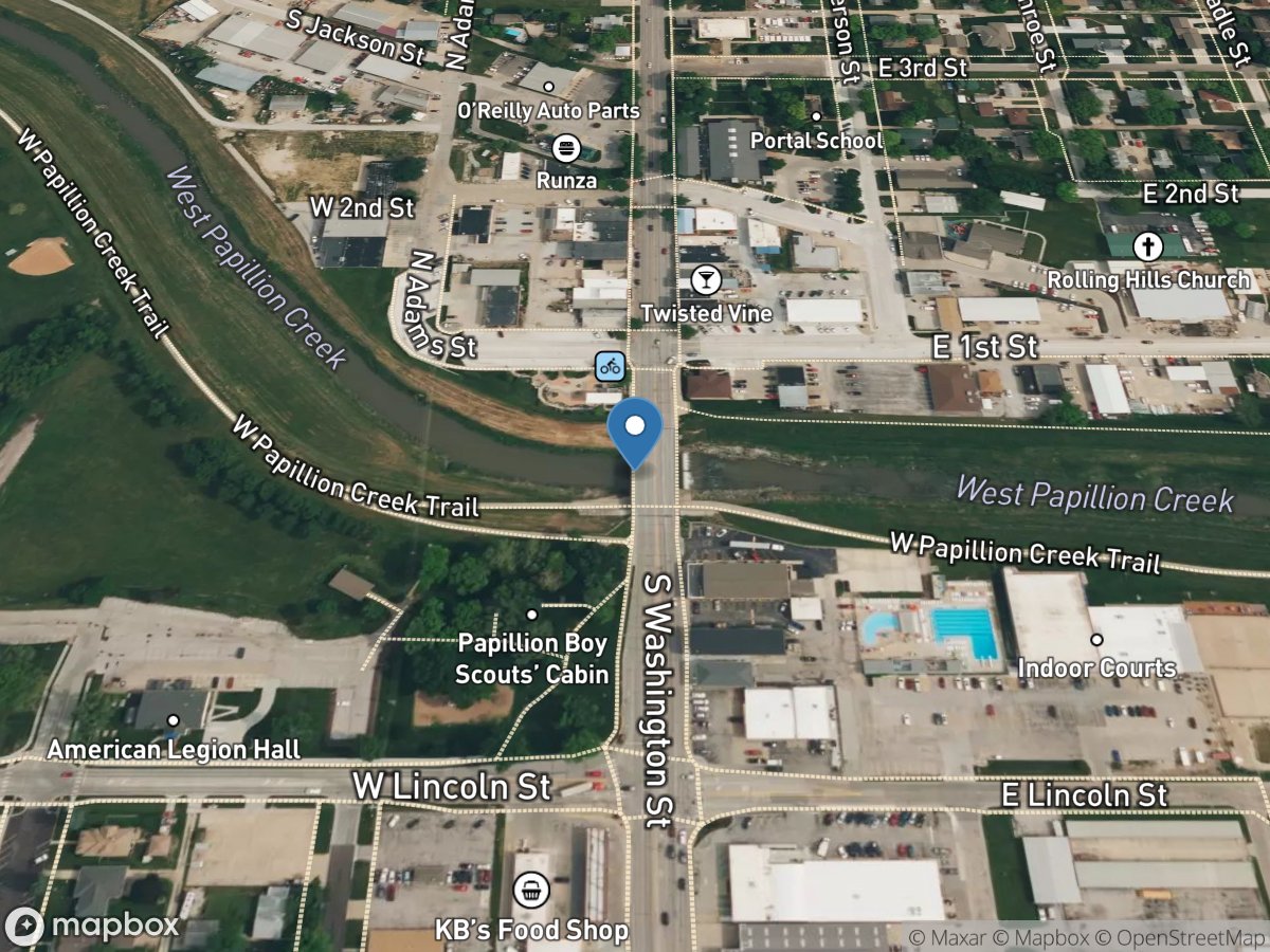 West Papillion Creek at Papillion, Nebr. location