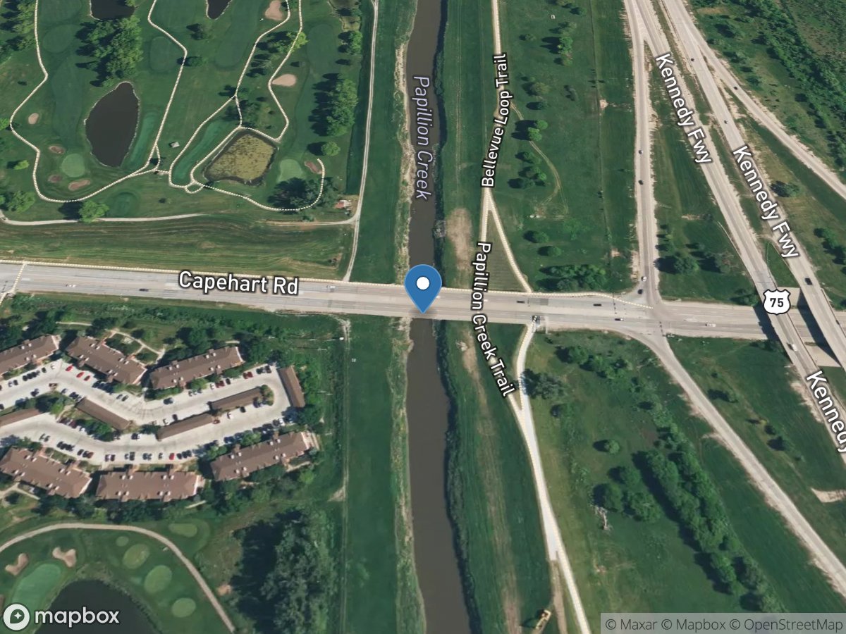 Papillion Creek at Fort Crook, Nebr. location