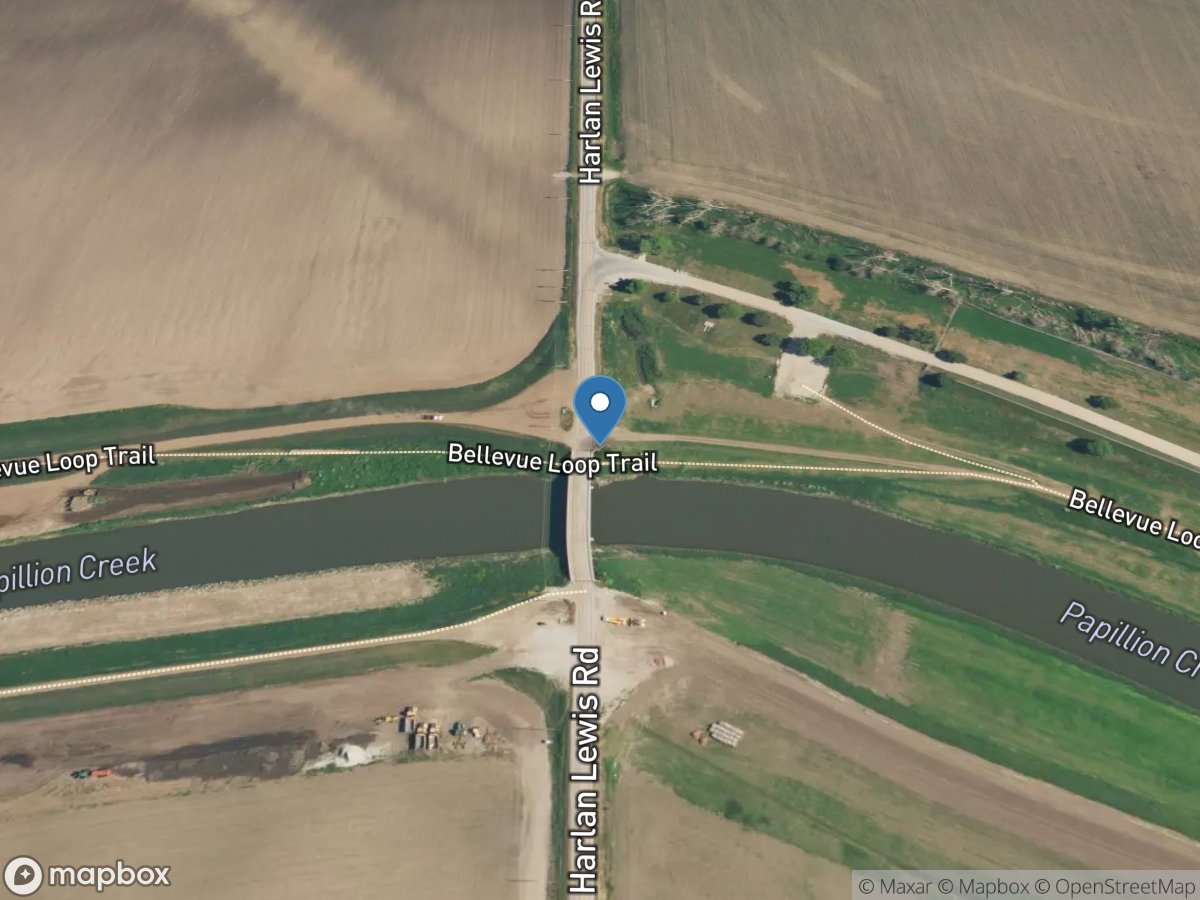 Papillion Creek at Harlan Lewis Road near La Platte, Nebr location