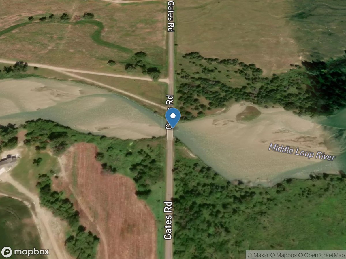 Middle Loup River near Gates, Nebr. location