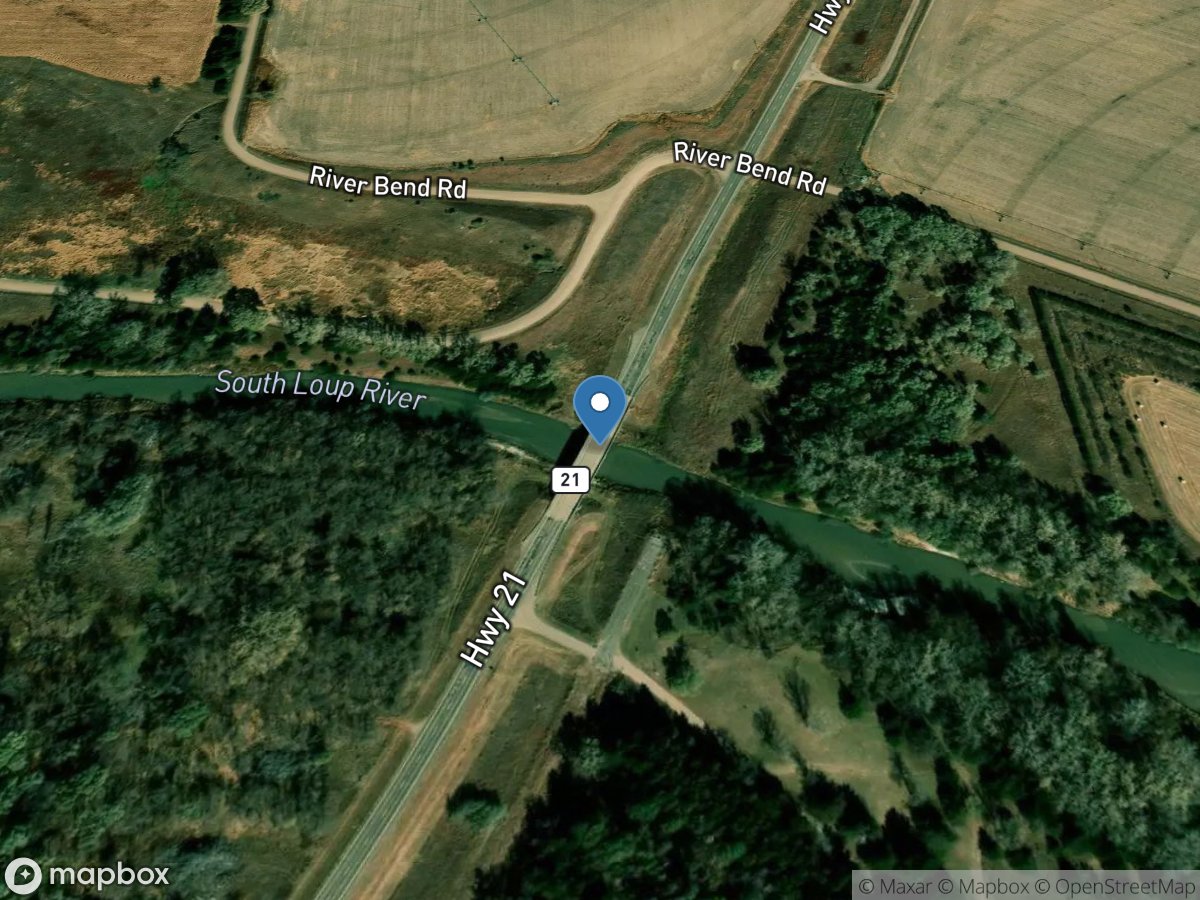 South Loup River at Pressey WMA near Oconto, Nebr. location